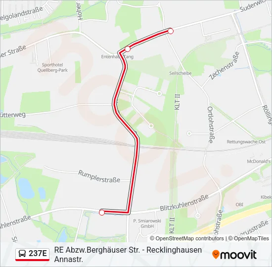 237E Bus Line Map