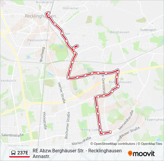 237E Bus Line Map