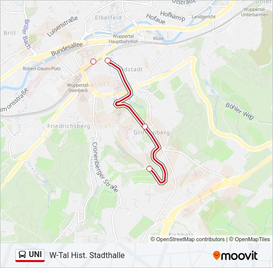 UNI Bus Line Map