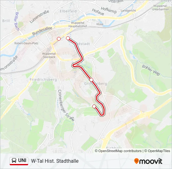 UNI Bus Line Map