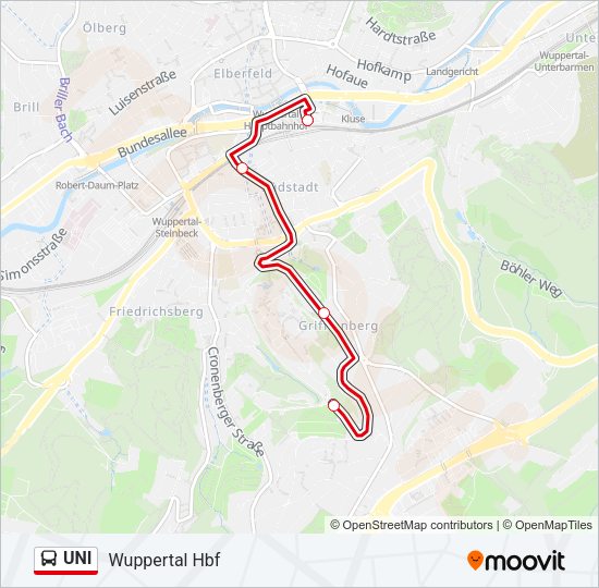 UNI Bus Line Map
