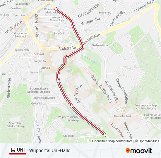 UNI Bus Line Map