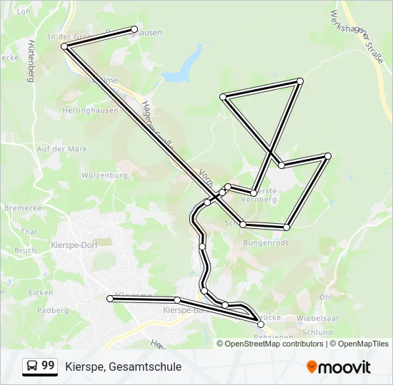 99 Bus Line Map