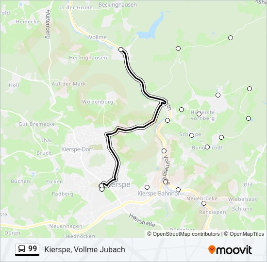 Автобус 99: карта маршрута
