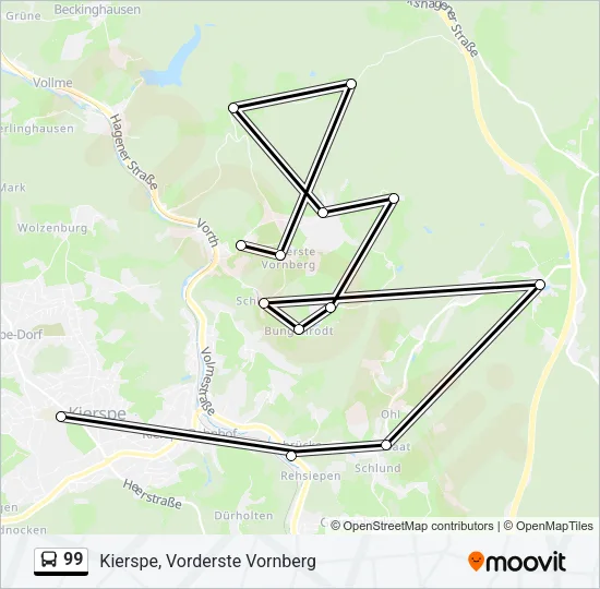 99 Bus Line Map