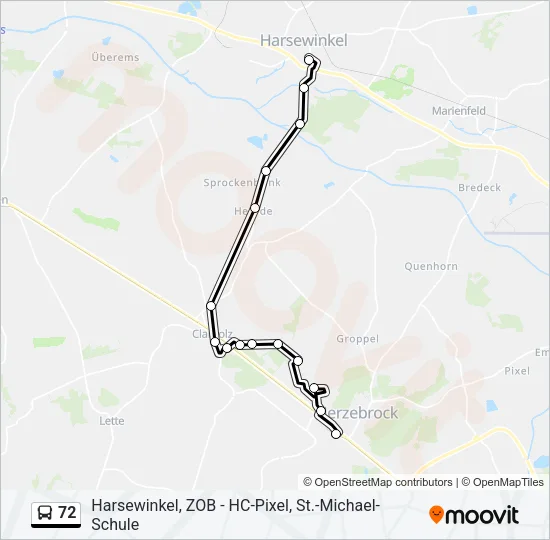 72 Bus Line Map
