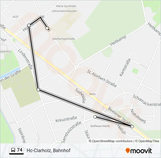 74 Bus Line Map