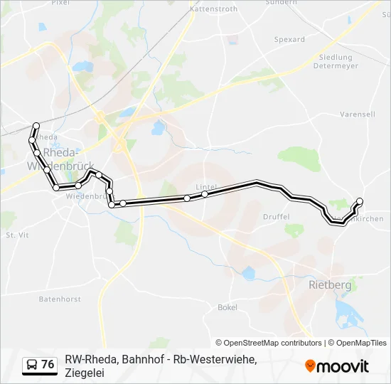 Автобус 76: карта маршрута