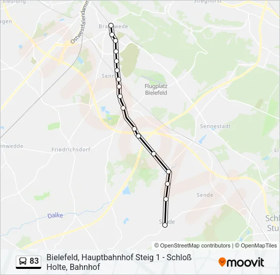83 Bus Line Map