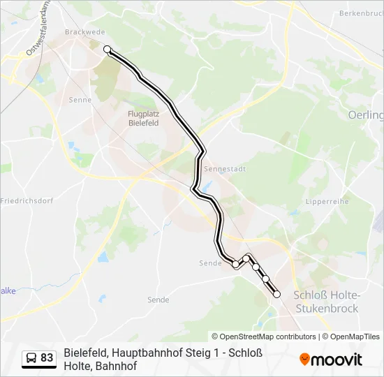 Автобус 83: карта маршрута