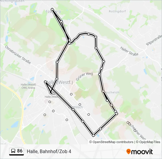 Автобус 86: карта маршрута