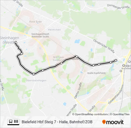 Автобус 88: карта маршрута