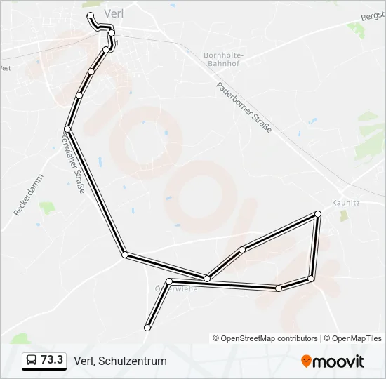 Автобус 73.3: карта маршрута