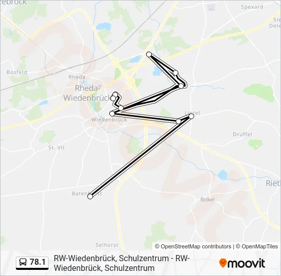 Автобус 78.1: карта маршрута
