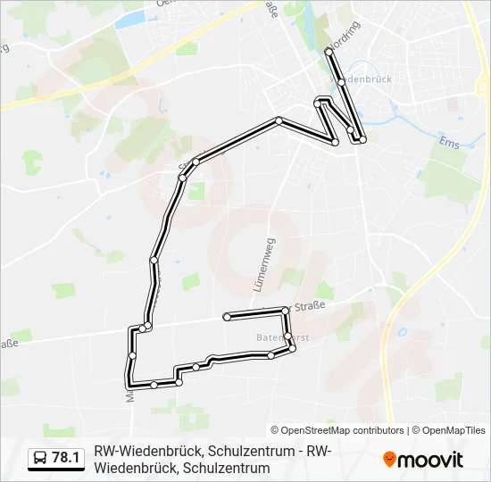 Автобус 78.1: карта маршрута