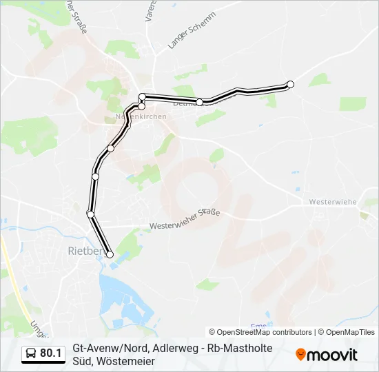 Автобус 80.1: карта маршрута
