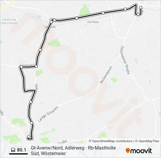 Автобус 80.1: карта маршрута