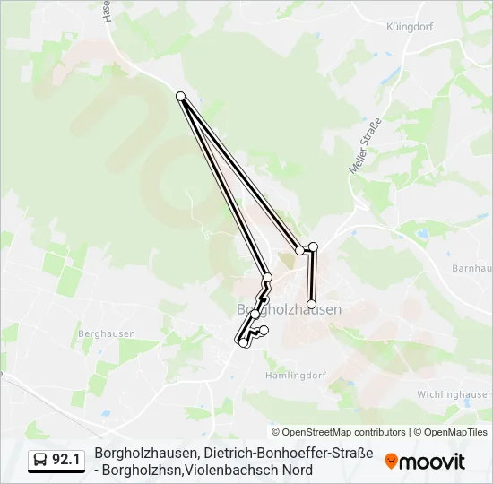92.1 Bus Line Map