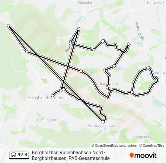 Автобус 92.3: карта маршрута