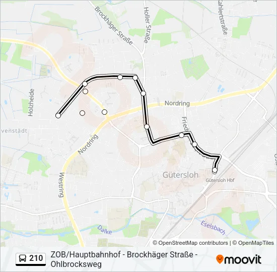 210 Bus Line Map