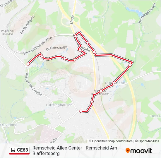 Buslinie CE63 Karte