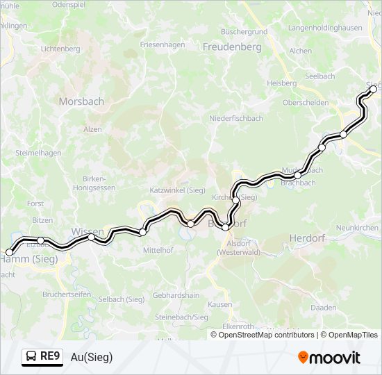RE9 Bus Line Map