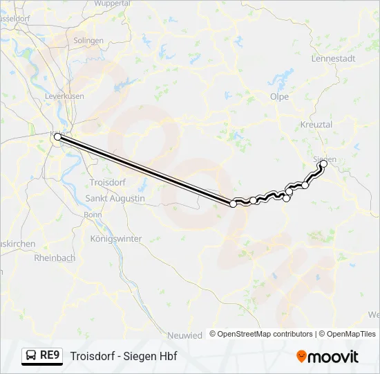 RE9 Bus Line Map