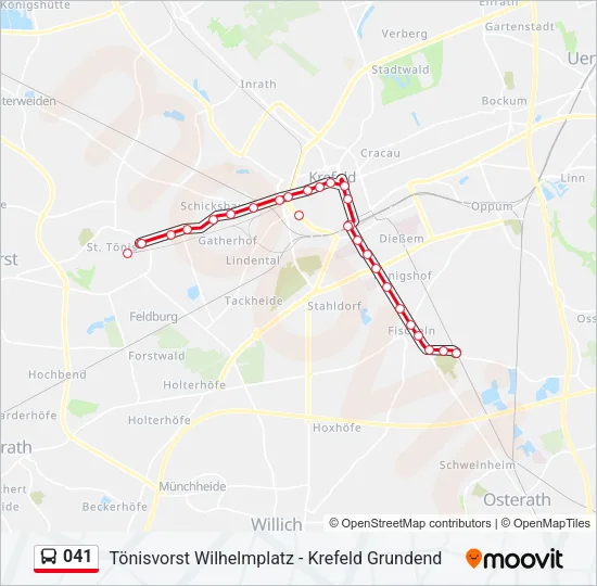 041 Bus Line Map