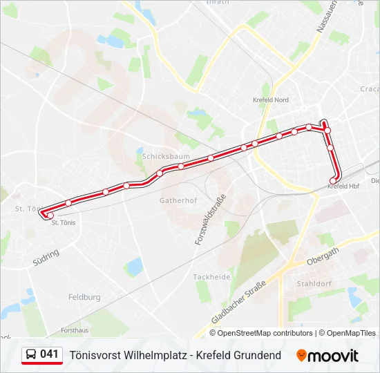041 Bus Line Map