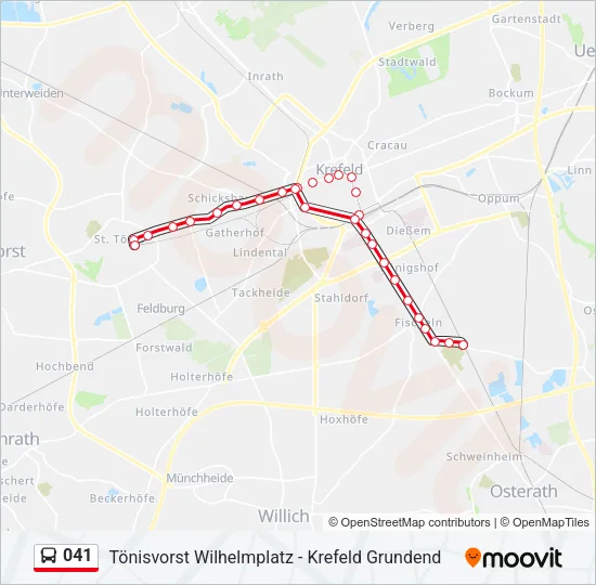041 Bus Line Map