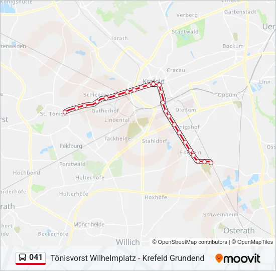 041 Bus Line Map