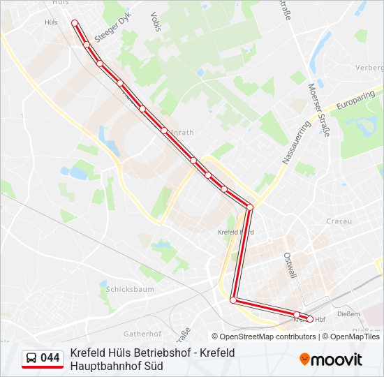 044 Bus Line Map