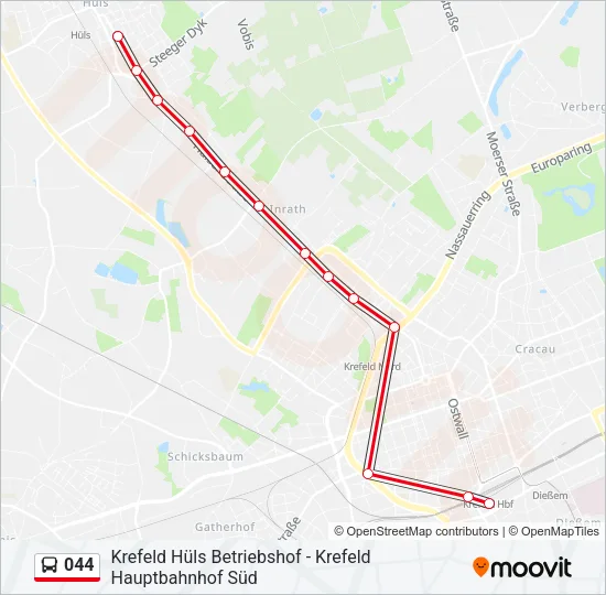 044 Bus Line Map