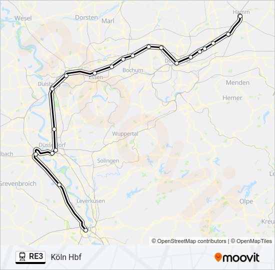 RE3 Train Line Map