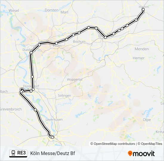 RE3 Train Line Map