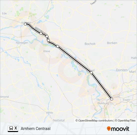 Автобус X: карта маршрута