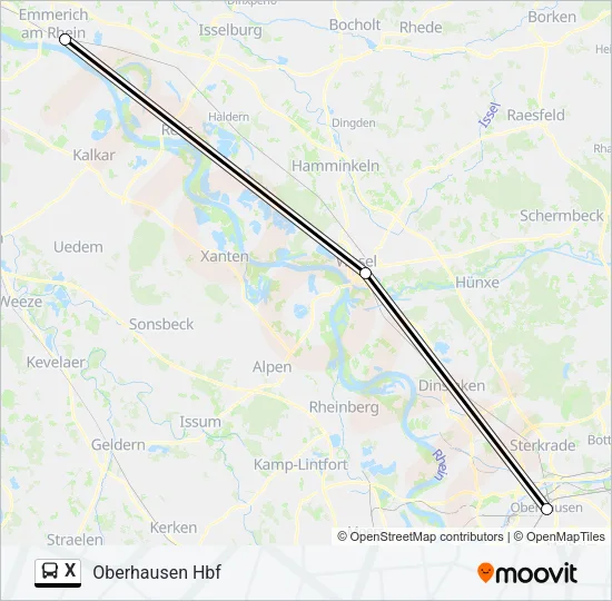 X Bus Line Map
