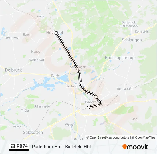 RB74 Bus Line Map