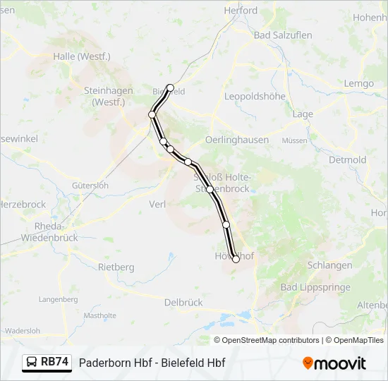 RB74 Bus Line Map