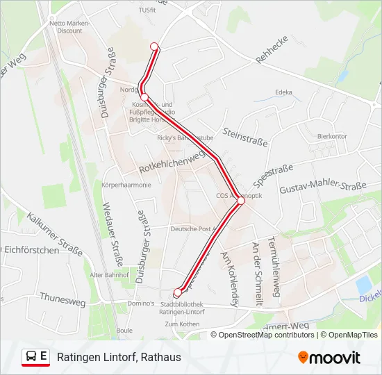 E Bus Line Map