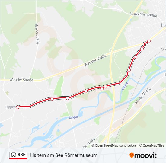 88E Bus Line Map