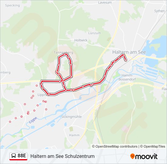88E Bus Line Map