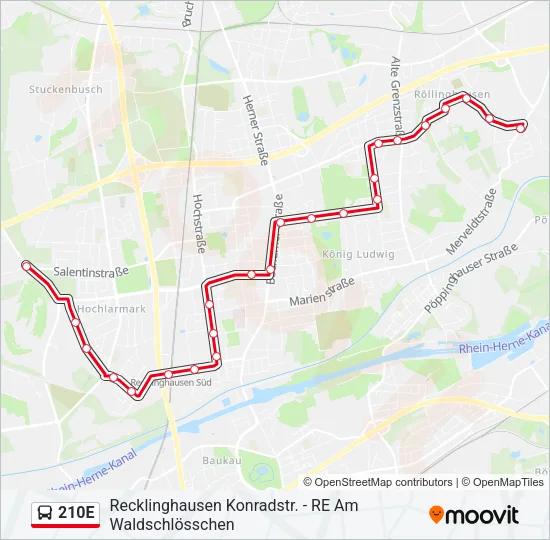 210E Bus Line Map