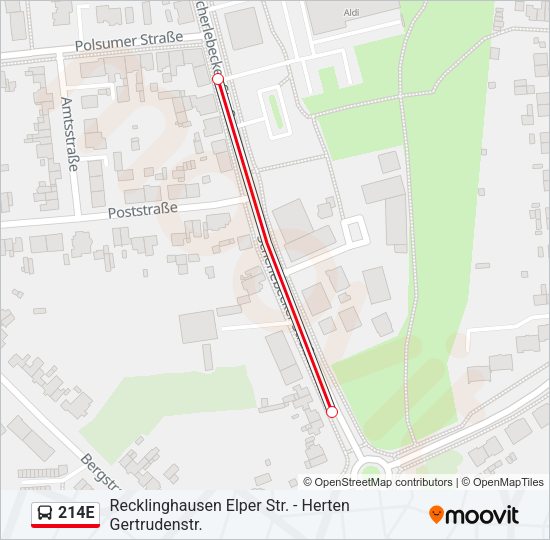 214E Bus Line Map