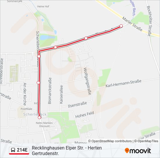 214E Bus Line Map