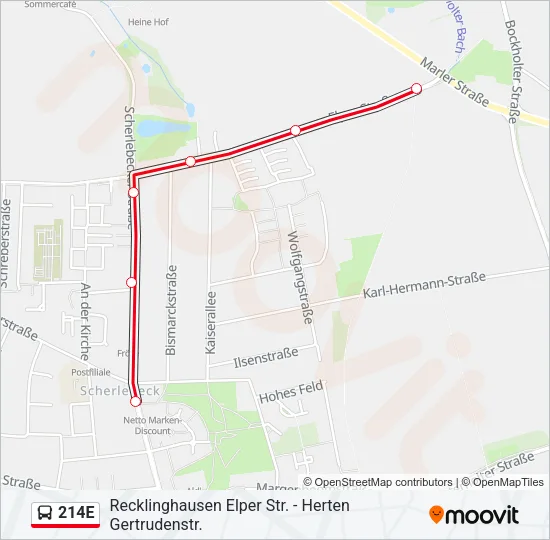 214E Bus Line Map
