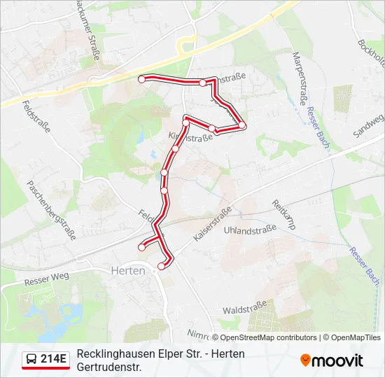 214E Bus Line Map