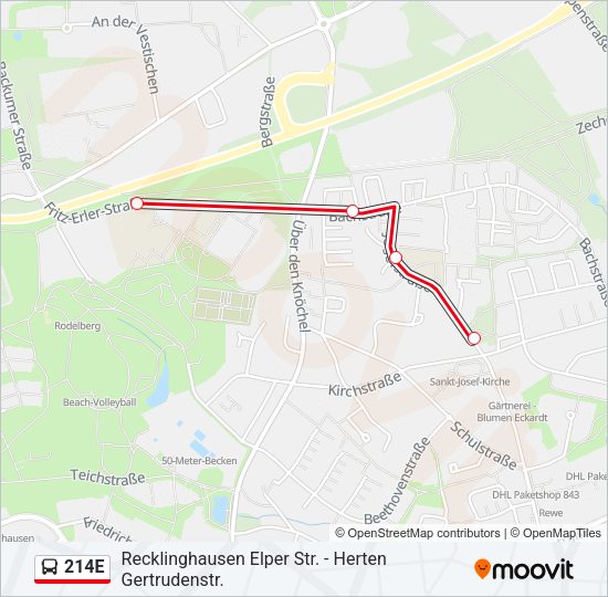 214E Bus Line Map