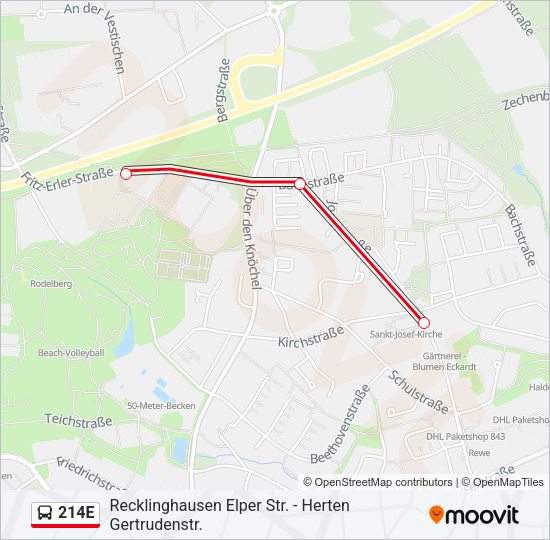 214E Bus Line Map