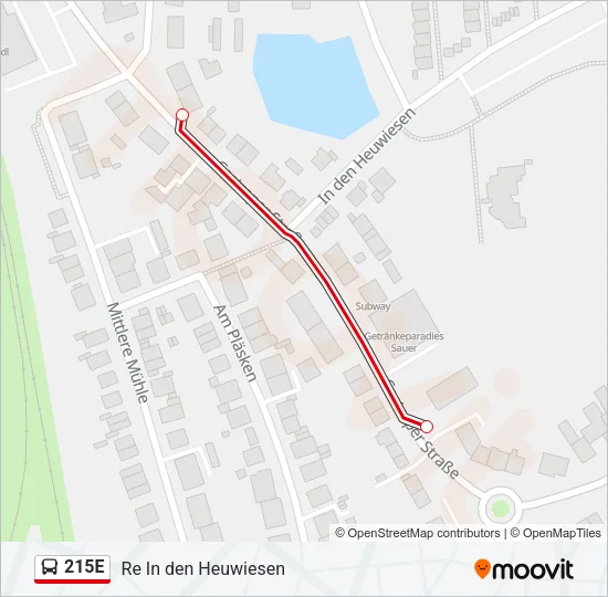 215E Bus Line Map
